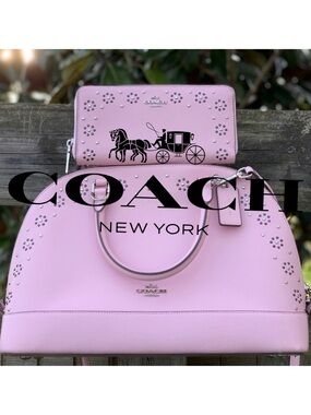 Coach 37238 Pink Rivets Studded Dome Waller and Sierra Bag